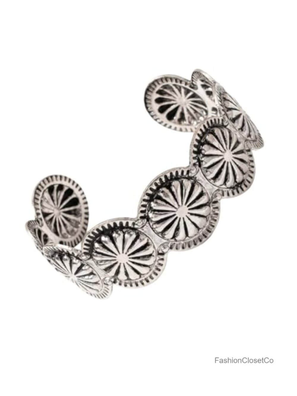Vintage Silver Western Cuff Bracelet, Adjustable Open Cuff, Boho Jewelry